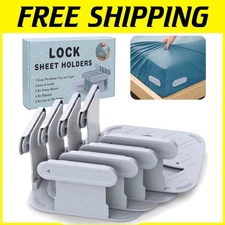 Heavy-Duty Bed Sheet Holders - Lock Clips Keep Sheets Firm on All Mattress Sizes