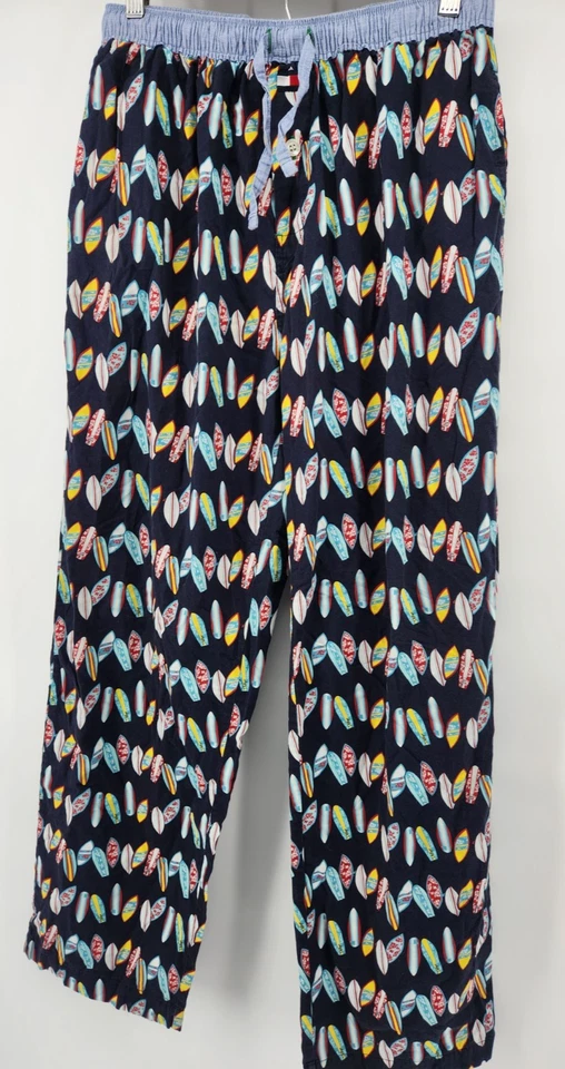 Tommy Hilfiger Pijama Para Hombre Mediano Salón PJ Pantalones Tabla de Surf Estampado en Azul DIVERTIDO Foto 4 de 4