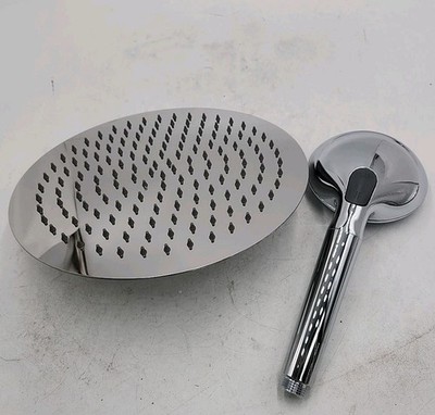 NEW Cobbe 12'' All Metal Rain Shower Head & Handheld Spray Combo - Silver