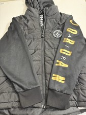 Air Jordan Quilted Puffer Jacket Coat Full Zip Hooded Youth Medium 10-12 