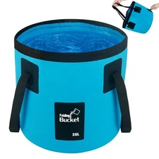 5 Gallon Collapsible Bucket with Handle, Car Wash Bucket Foldable Water Stor...