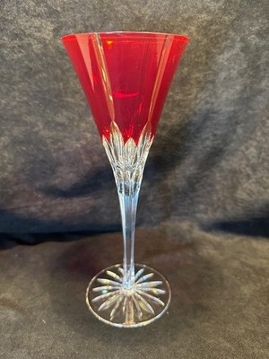 Vintage AJAR Castile Ruby Red Wine Glass Lead Crystal Hungary