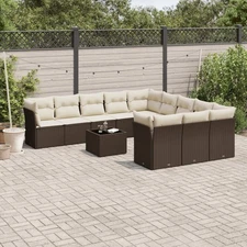 Garden Sofa Set Brown Poly Rattan Large Modular Garden Sofa Set