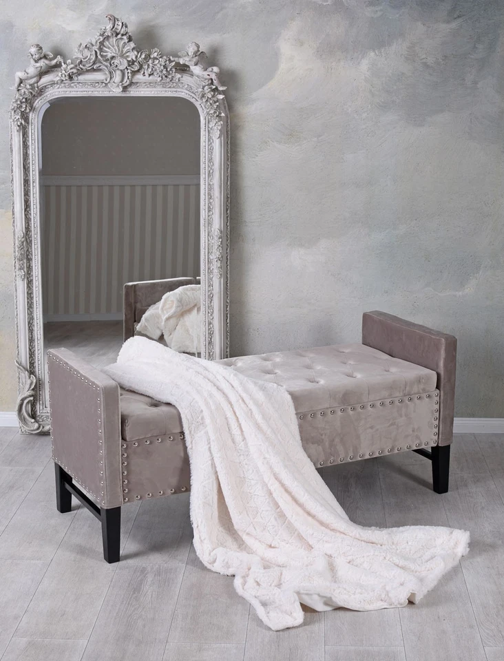 Truhenbank Polsterbank Samtbank Samthocker Wäschetruhe Sitztruhe Betthocker - Bild 4 von 4