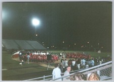 Vtg Color Snapshot High School Football Field Night Graduation Texas Flag 1980s