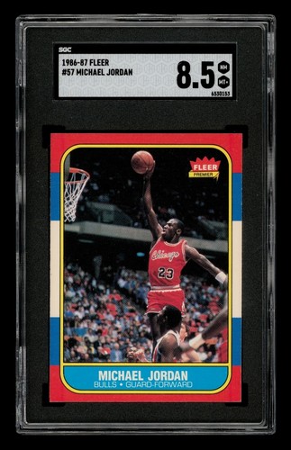 1986-87 Fleer Set-Break # 57 Michael Jordan Rookie SGC 8.5 NM MT+