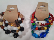 Women's Beaded Stretch Fashion Bracelet, Set of 6, D4