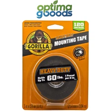 Gorilla Heavy Duty Double Sided Mounting Tape XL, 1" x 120", Black (Pack of 1).