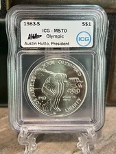 1983-S MS 70 LA Olympic Silver Commemorative ICG $1100 BOOK VALUE FLAWLESS!