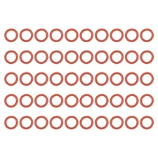 50Pcs Silicone O Rings 0.25" ID, 0.37" OD, 1/16" Width Rubber Washers Red
