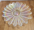 Vintage Federal Glass Celestial Iridescent Scalloped Edge Centerpiece Bowl 9inch