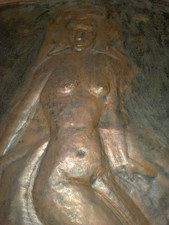 SCULTURA a sbalzo in ferro ramato