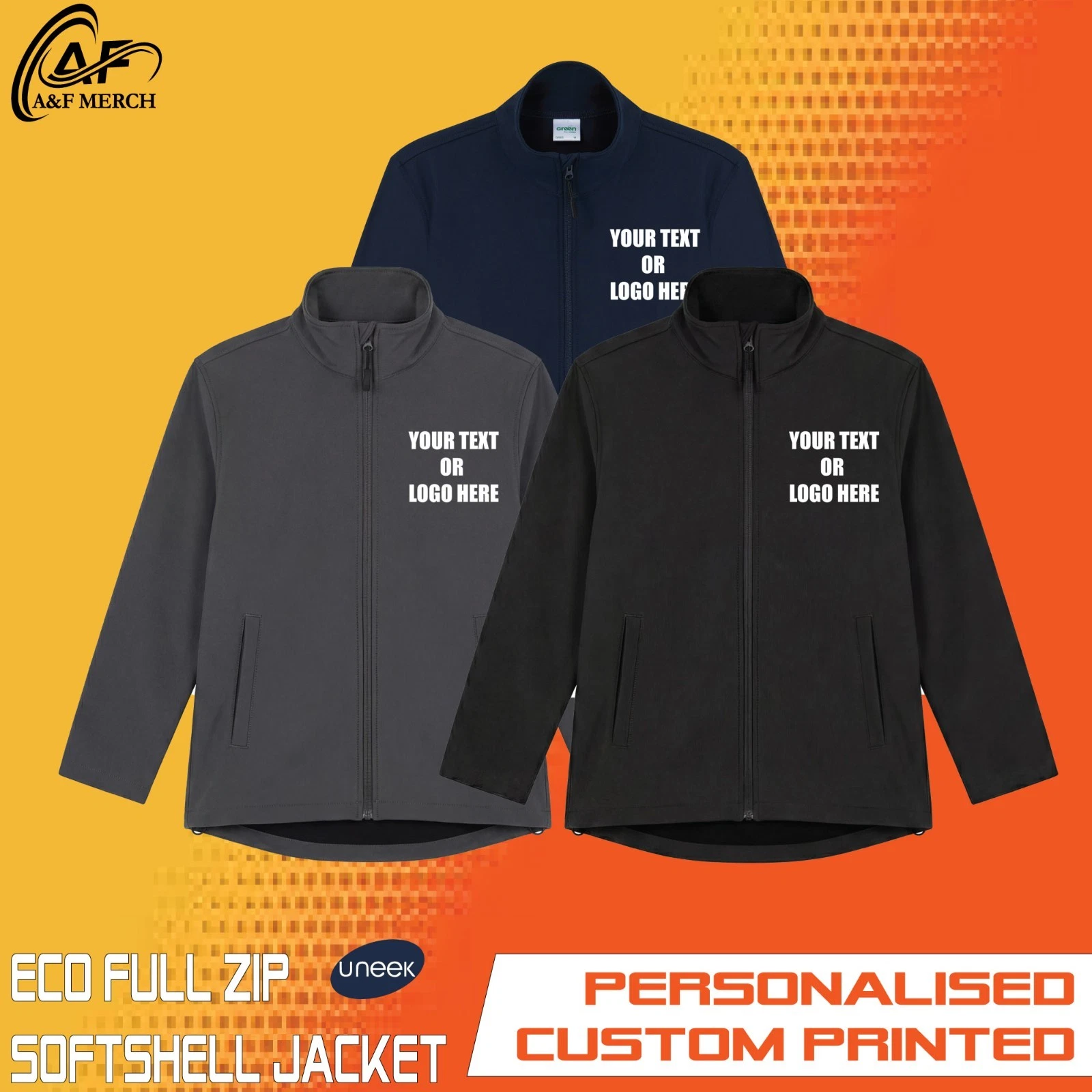 Personalised Custom Printed Eco Full Zip Softshell Jacket Waterproof Workwear
Opens in a new window
