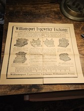 c1900? Orig Typewriter Poster Yost Remington Oliver Smith Fox Williamsport 12x13 thumbnail