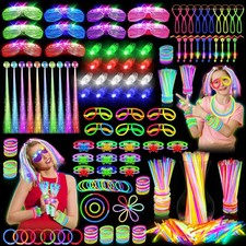 264 Pcs Glow in the Dark Party Supplies LED Glow Sticks Accessories for Birthday