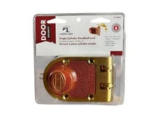 Prime-Line Single Cylinder Deadbolt Lock Door Security Solid Bronze