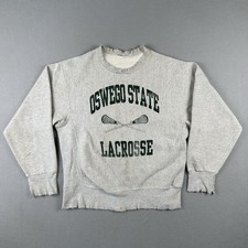 Vintage 80s Champion Reverse Weave Sweatshirt Men  s Large Oswego State Lacrosse