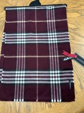 MEN'S FRAAS THE SCARF COMPANY MADE IN GERMANY BURGUNDY PLAID 78" x 13"