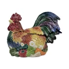 Fitz & Floyd Coq Du Village Figural Rooster Tureen & Lid with Ladle - New In Box
