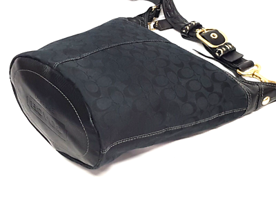 COACH BLEECKER SIGNATURE BLACK JACQUARD Y2K DUFFLE BUCKET SHOULDER