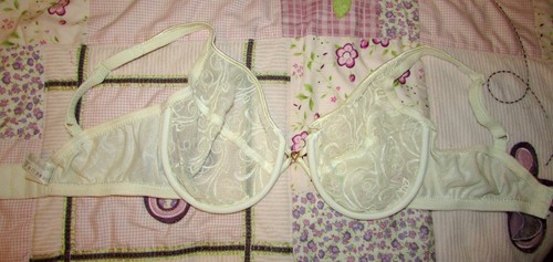 VICTORIA'S SECRET SZ 34D IVORY EMBROIDERED/NET UNDER WIRE BACK CLOSURE BRA #8942 - Picture 4 of 9