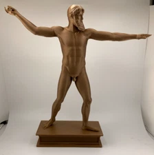 GREEK SCULPTURE POSEIDON OF ARTEMISION 12.4 INCH/315 MM, MUSEUM REPRODUCTION