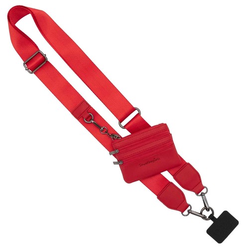 Clip & Go Phone or Bag Crossbody Strap with Pouch Solid Red - 第 1/10 張圖片