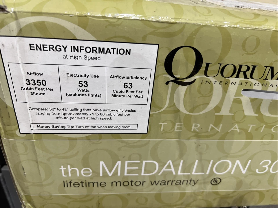 Quorum-51306-8-Studio White-30``Ceiling Fan-6 Blade #3069 - Image 2 of 3