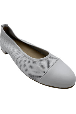 David Tate Breathable Low Heel Flats Melida White Calf