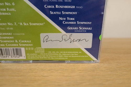 3 CDs Signed By Gerard Schwarz Hovhaness Hanson Strauss Delos NM CD - Picture 4 of 18