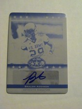 2012 Leaf US Army All American Print Plate Bralon Addison Oregon Auto 1/1