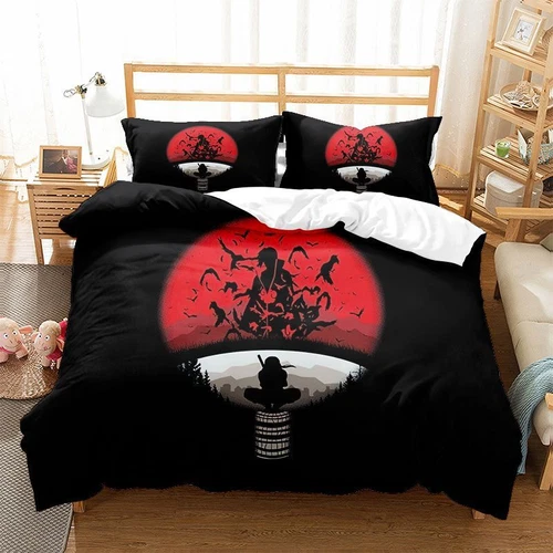 Naruto Bettwäsche Set Uchiha Itachi Deckenbezug Kissenbezug Junge Schlafzimmer - Bild 17 von 18