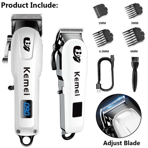 Kemei-2269 Cortadora de Pelo Inalámbrica Barbero 0mm Kit de Cortapelos Tallado Cero Espados - Imagen 15 de 24