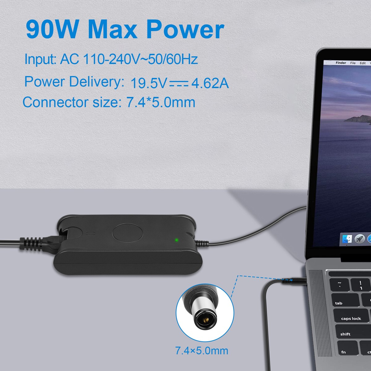 POWER様 For DELL Latitude E7250 E7450 E6540 E6520 90W AC Charger