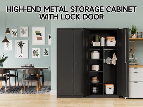 Armoire Wardrobe Closet Storage Cabinet with Shelves & Hanging Rail Closet Black - Picture 14 of 15