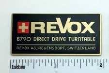 Revox B790 Direct Drive Turntable Badge Logo Emblem Custom Made Aluminum 