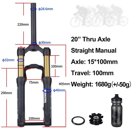 20/24inch MTB Bicycle Fork Barrel Shaft Resilience Front Suspension Air Fork - Picture 8 of 30