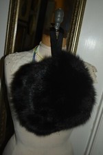 vintage black fox fur hand warmer muff