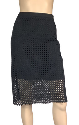  **MARCS SIZE 8 BLACK EYELET LACE PENCIL SKIRT