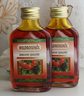 2x100ml Hagebuttenöl WIldrosenöl Natur Kalt gepresst Масло Шиповника 