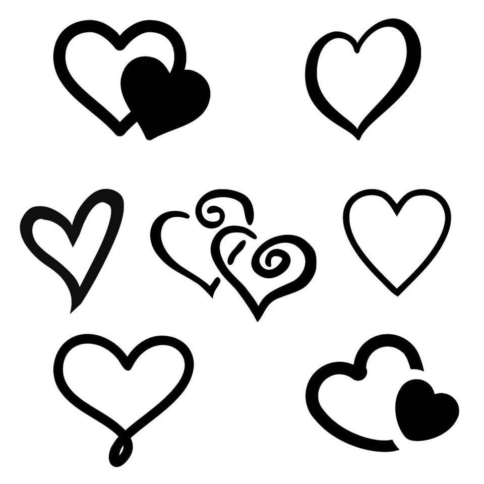Love Hearts Vinyl Sticker Decal for Wall Door Home Window Car Laptop Fridge Box - Image 1 of 1