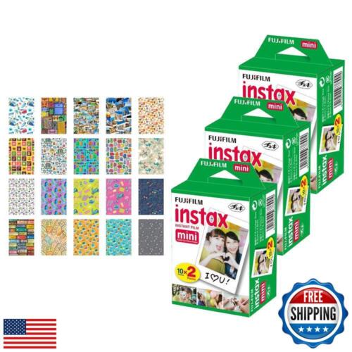 3X Fujifilm instax Mini Instant Film (60 Exposures) + 20 Sticker Frames for F