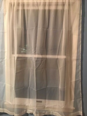 unbranded 2 white Polyester W.56'' L.62'' Sheer Curtain panels