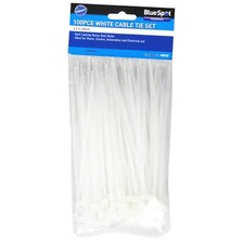 BlueSpot 100 PCs 3.6mm X 150mm White Cable Ties