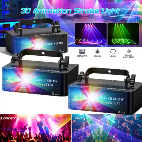 500mW DMX RGB LED Laser Beam Scanner Projector DJ Disco Party Stage Laser Lights - Picture 2 of 24