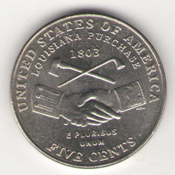US. 2004 D Jefferson Nickel. Louisiana Purchase 1803. Uncirculated