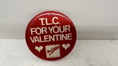 Mrs Fields TLC for Your valentine VTG 3'' PINBACK BUTTON