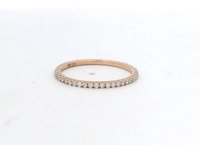 Anillo Eternidad De Diamante Redondo De 0.33ctw En Oro Rosa De 18k Talla 5.75 - Imagen 1 de 4
