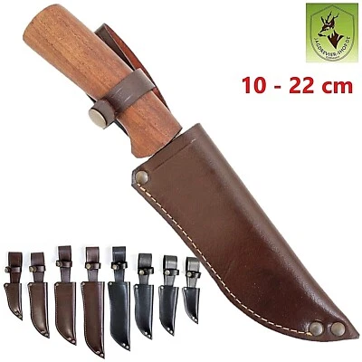 Gürtel- Messerscheide JRS aus Leder für Messer 10-23 cm Messertasche Messerhülle