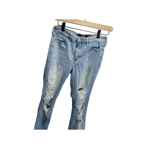 Hollister High Rise Super Skinny Jeans Size 28 x 29 Light Wash Distressed - Picture 3 of 6